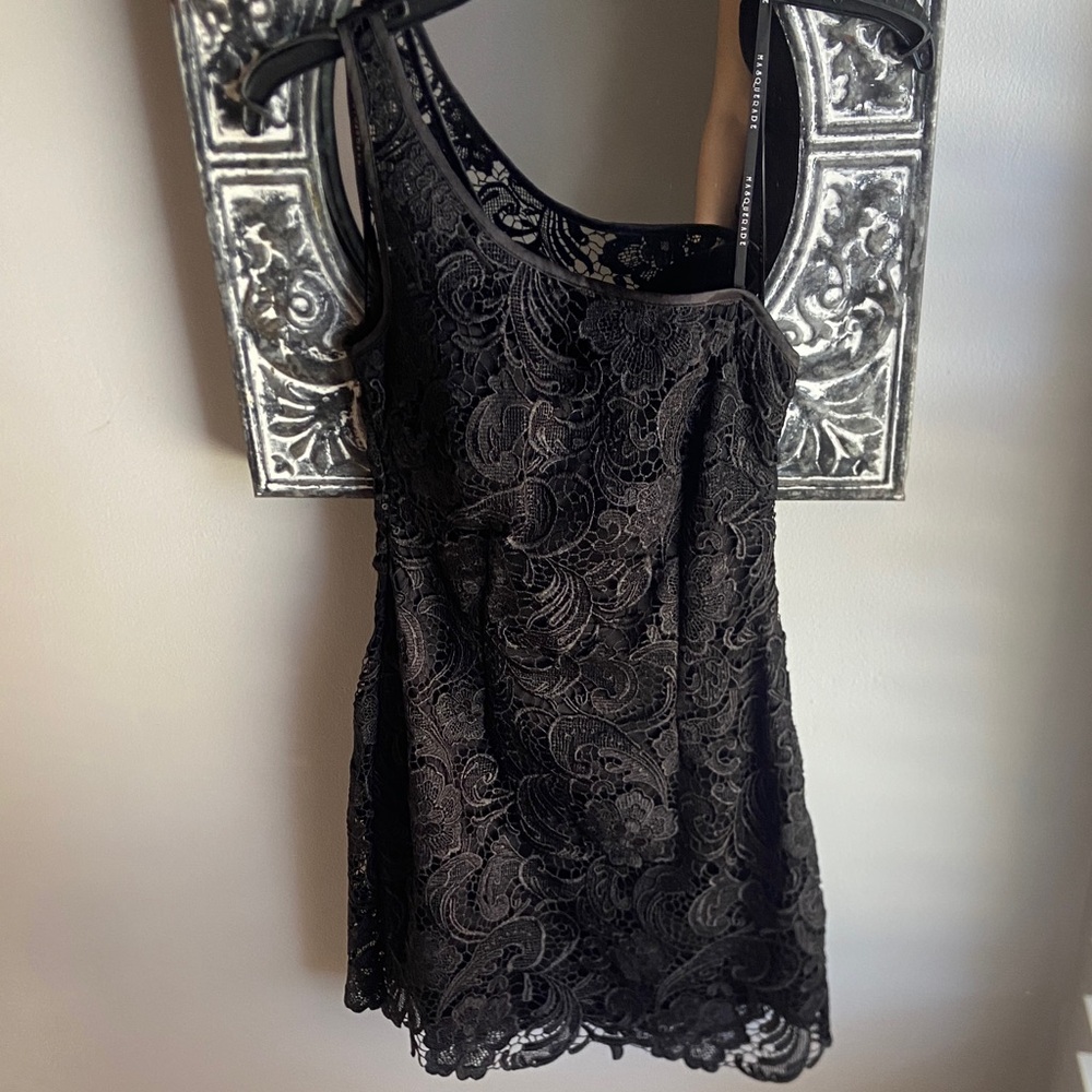 Masquerade Black Lace Mini Dress